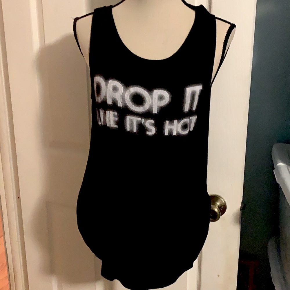 BLACK GRAPHIC RIOPED STYLE TANK TOP/TEE - Picture 4 of 9